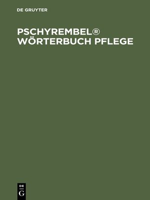 cover image of Pschyrembel&#174; Wörterbuch Pflege